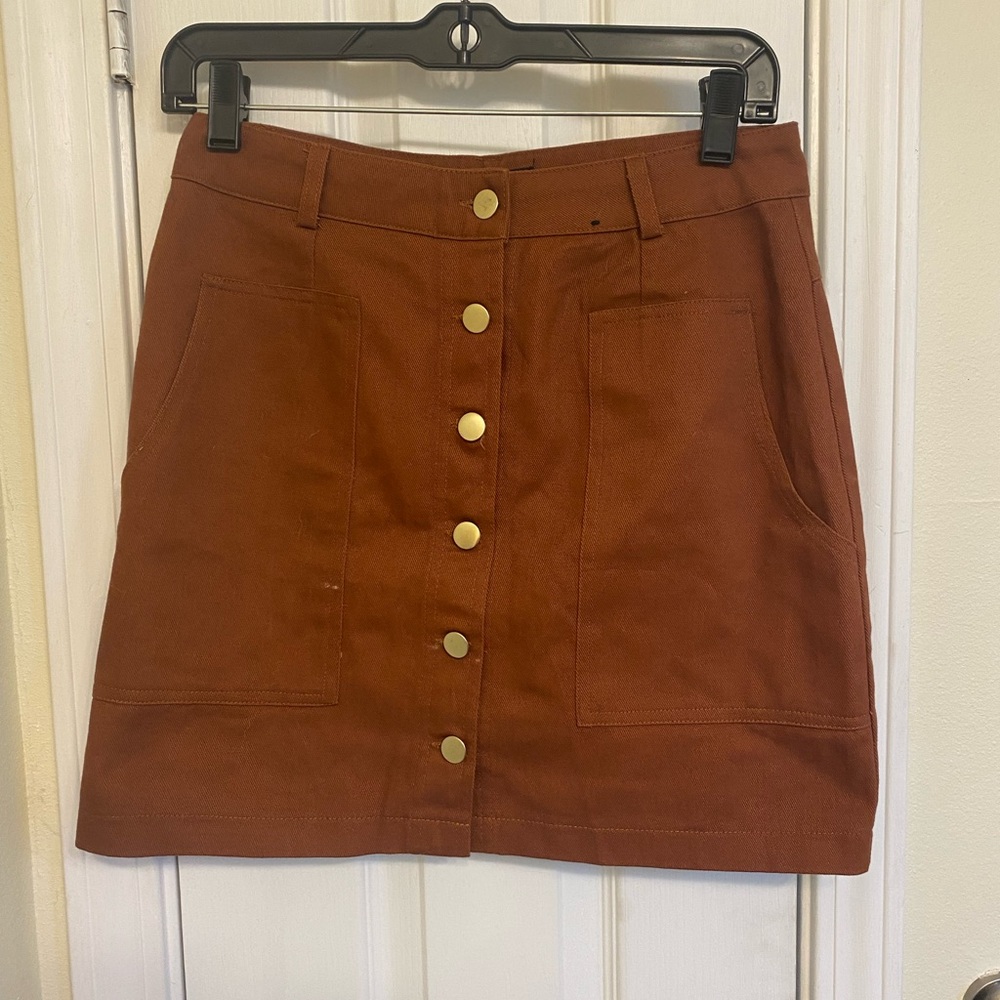 A-line button front Mini skirt